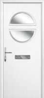 Circle Glazed Composite Front Door in White