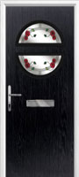 Circle Mackintosh Rose Composite Front Door in Black