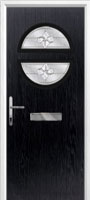 Circle Zinc/Brass Art Clarity Composite Front Door in Black