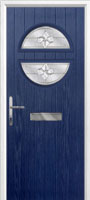 Circle Zinc/Brass Art Clarity Composite Front Door in Dark Blue