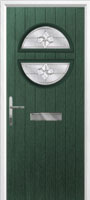 Circle Zinc/Brass Art Clarity Composite Front Door in Green