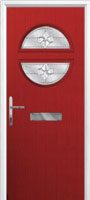 Circle Zinc/Brass Art Clarity Composite Front Door in Red