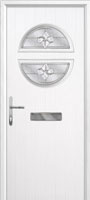 Circle Zinc/Brass Art Clarity Composite Front Door in White