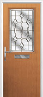 Cottage Half Glazed Brass Art Clarity Composite Front Door in Oak