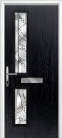 Twin Square Abstract Composite Front Door in Black