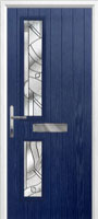 Twin Square Abstract Composite Front Door in Dark Blue