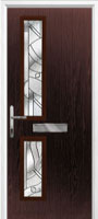 Twin Square Abstract Composite Front Door in Darkwood