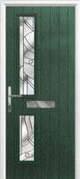 Twin Square Abstract Composite Front Door in Green