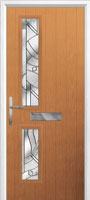 Twin Square Abstract Composite Front Door in Oak