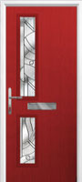 Twin Square Abstract Composite Front Door in Red