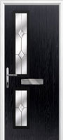 Twin Square Classic Composite Front Door in Black