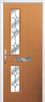 Twin Square Crystal Diamond Composite Front Door in Oak