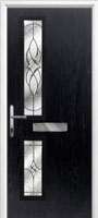 Twin Square Elegance Composite Front Door in Black