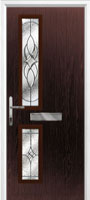 Twin Square Elegance Composite Front Door in Darkwood