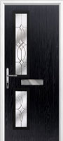 Twin Square Flair Composite Front Door in Black