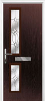 Twin Square Flair Composite Front Door in Darkwood