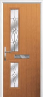 Twin Square Flair Composite Front Door in Oak