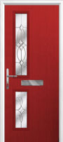 Twin Square Flair Composite Front Door in Red