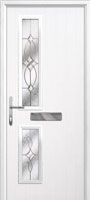 Twin Square Flair Composite Front Door in White