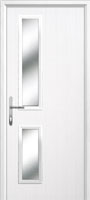 Twin Square Glazed Composite Back Door in White