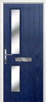 Twin Square Glazed Composite Front Door in Dark Blue