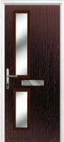 Twin Square Glazed Composite Front Door in Darkwood