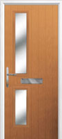 Twin Square Glazed Composite Front Door in Oak