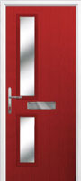 Twin Square Glazed Composite Front Door in Red