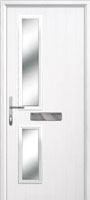 Twin Square Glazed Composite Front Door in White