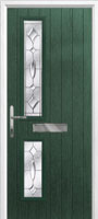 Twin Square Zinc/Brass Art Clarity Composite Front Door in Green