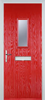 1 Square Composite Front Door in Poppy Red