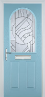 2 Panel 1 Arch Abstract Composite Front Door in Duck Egg Blue