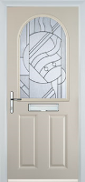 2 Panel 1 Arch Abstract Composite Front Door in Cream