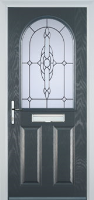 2 Panel 1 Arch Crystal Bohemia Composite Front Door in Anthracite Grey