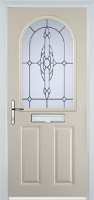 2 Panel 1 Arch Crystal Bohemia Composite Front Door in Cream