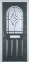 2 Panel 1 Arch Crystal Eternity Composite Front Door in Anthracite Grey