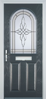 2 Panel 1 Arch Crystal Harmony Composite Front Door in Anthracite Grey