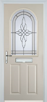 2 Panel 1 Arch Crystal Harmony Composite Front Door in Cream