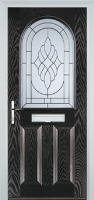 2 Panel 1 Arch Elegance Composite Front Door in Black Brown