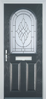 2 Panel 1 Arch Elegance Composite Front Door in Anthracite Grey