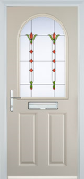 2 Panel 1 Arch Fleur Composite Front Door in Cream