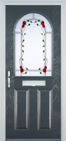 2 Panel 1 Arch Mackintosh Rose Composite Front Door in Anthracite Grey