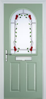 2 Panel 1 Arch Mackintosh Rose Composite Front Door in Chartwell Green