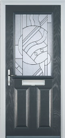 2 Panel 1 Square Abstract Composite Front Door in Anthracite Grey