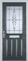 2 Panel 1 Square Crystal Bohemia Composite Front Door in Anthracite Grey
