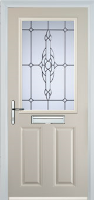 2 Panel 1 Square Crystal Bohemia Composite Front Door in Cream