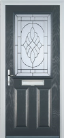 2 Panel 1 Square Elegance Composite Front Door in Anthracite Grey
