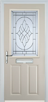 2 Panel 1 Square Elegance Composite Front Door in Cream