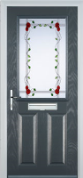 2 Panel 1 Square Mackintosh Rose Composite Front Door in Anthracite Grey