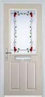 2 Panel 1 Square Mackintosh Rose Composite Front Door in Cream